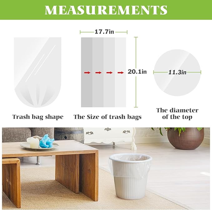 2.6 Gallon 220 Counts Strong Trash Bags Garbage Bags by Teivio, Bathroom Trash - Image 2