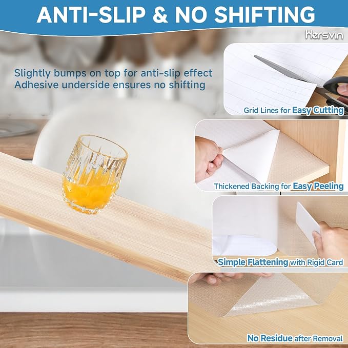 Shelf Liners 24 in x 20 ft Self-Adhesive EVA Drawer Mats, Cupboard Protector - Image 2