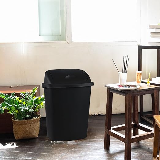 10 Gallon Black Swing Top Trash Cans - Image 7