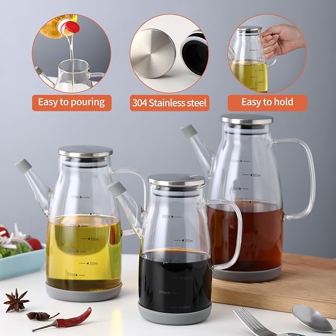Large Glass Oil Dispenser Bottle - Image 2