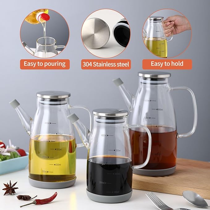 Large Glass Oil Dispenser Bottle - Image 2
