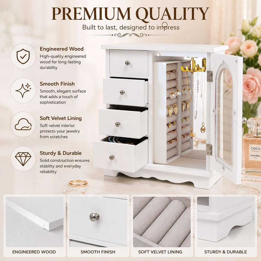 ZGZD Jewelry Box Organizer for Women, Large-Capacity Jewelry Storage Cabinet ...