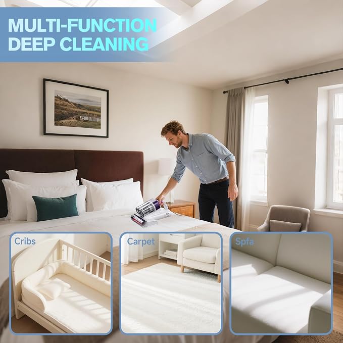Mattress Vacuum Cleaner, 18Kpa Handheld Bed Vacuum Cleaner - Image 7