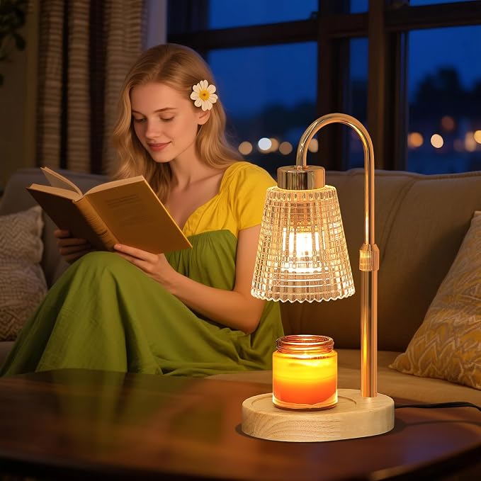Gold Candle Warmer Lamp with Timer and Dimmer, Fragrance Electric Wax Melt - Image 9