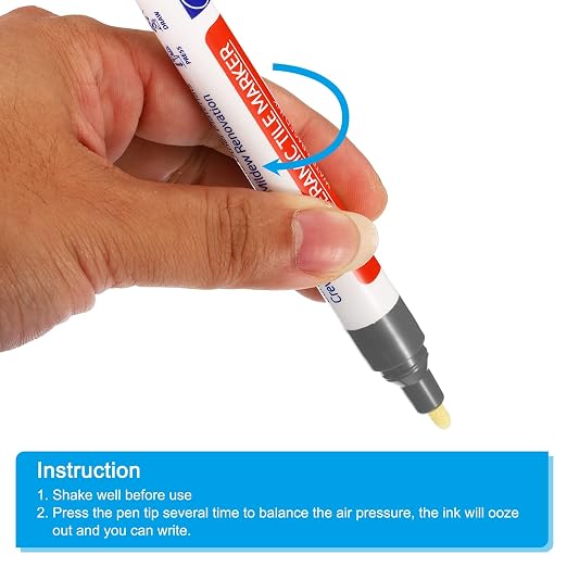 PATIKIL Grout Pen, 4 Pack Grey Tile Marker Waterproof Grout Sealer Pen Tile - Image 5