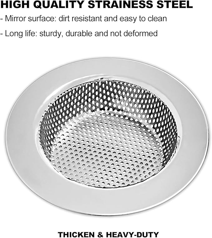 2PCS Kitchen Sink Drain Strainer/Catcher/Basket/Cover/Filter/Trap/Screen - Image 3