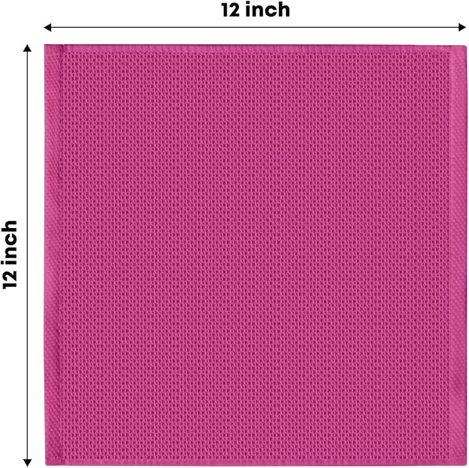 Artoid Mode 100% Cotton Rose Red Waffle Weave Kitchen Dish Cloths, 12x12 Inch - Image 6
