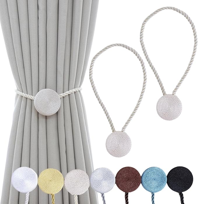 Magnetic Curtain Tiebacks - 12mm Magnetic Tie Backs by SLIFEOW
