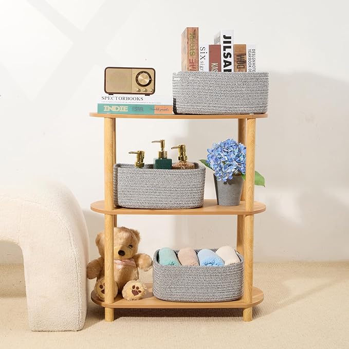 Small Storage Baskets for Organizing | Closet Organizer Bins | Shelf Toy Basket - Image 6
