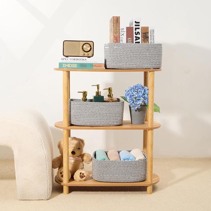 Small Storage Baskets for Organizing | Closet Organizer Bins | Shelf Toy Basket - Image 6