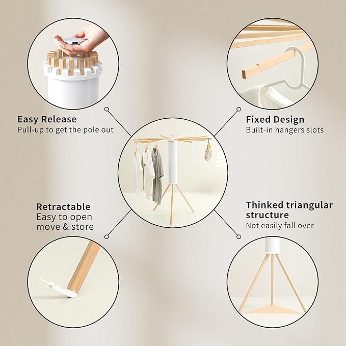 Clothes Drying Rack Tripod, Laundry Hanger Dryer Rack, Portable Drying Rack - Image 3