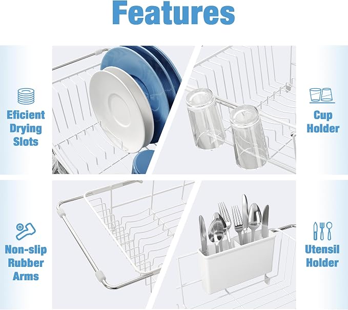 JASIWAY Dish Drying Rack in Sink, Small Dish Drainers - Image 6