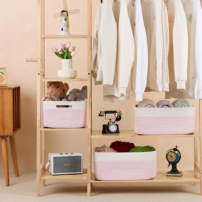 Large Storage Baskets for Organizing, Closet Shelf Baskets for Clothes Blanket - Image 3