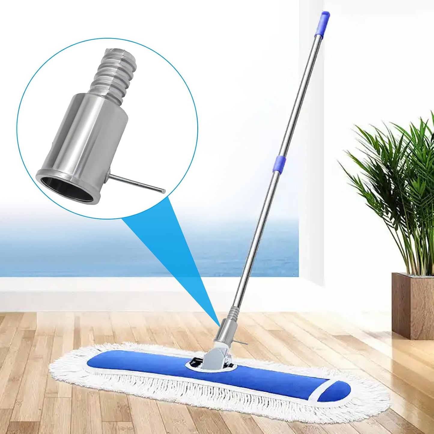 2 Pack Threaded Tips Replacement, 1" Threaded End Push Broom Handle, Reliable 1" Threaded End for Repairing Extension Poles/DIY Enthusiasts