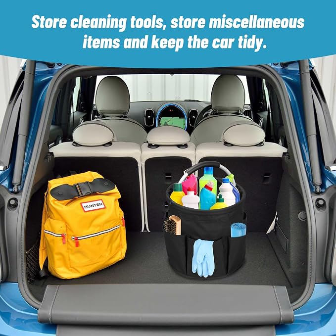 Qivine 17L Cleaning Caddy with Handle, Cleaning Supply Caddy Foldable Tool Bag - Image 5