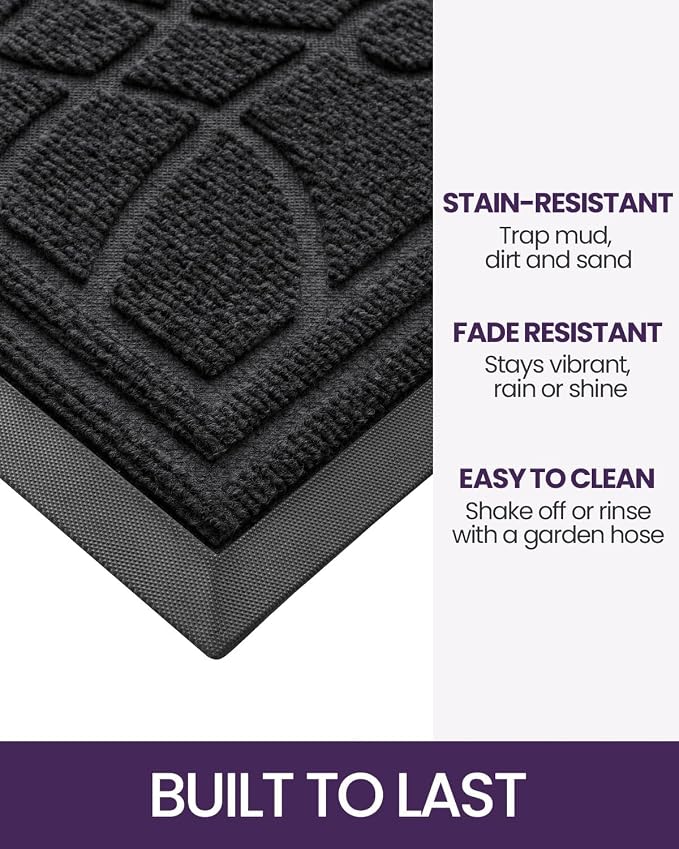 DEXI Front Door Mat Outside Entrance, Heavy Duty Non Slip Low Profile Doormat - Image 3