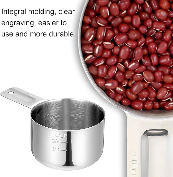 Stainless Steel Measuring Cup, 1 Cup Rice Measuring Cups, Single Measure Cups - Image 7