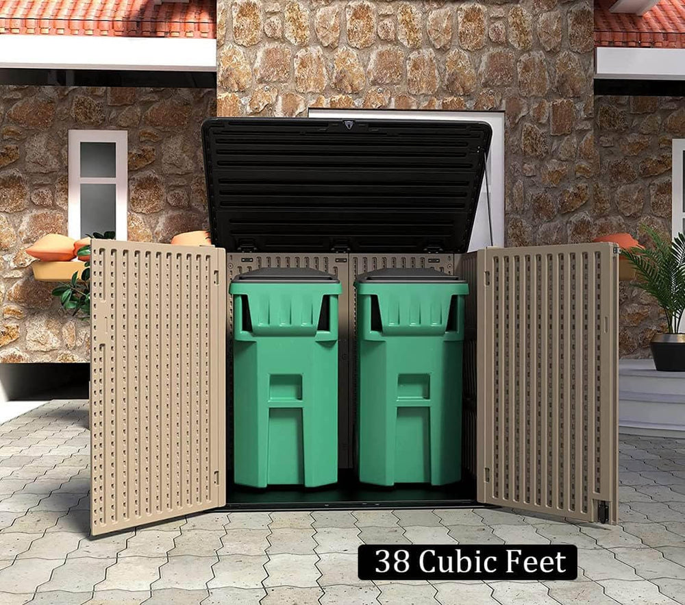 HOMSPARK Storage Shed Weather Resistance, Multi-Purpose Outdoor Storage Cabin...