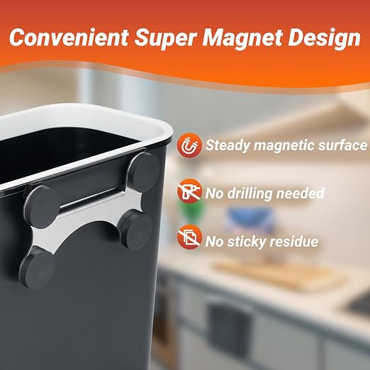 Skyflame 2.1 Gallon Magnetic Garbage Can, BBQ Grills Utensils Organizer Holder - Image 3