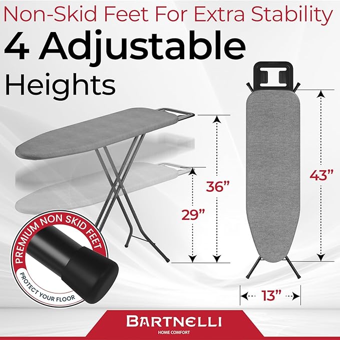 Bartnelli by Rorets Ironing Board Made in Europe | Iron Board - Image 4