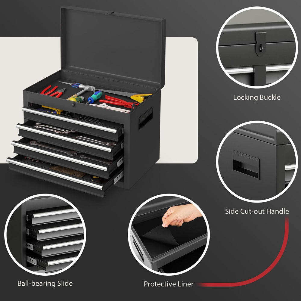 IRONMAX 2-in-1 Detachable Rolling Metal Tool Chest, 5 Drawers, Black