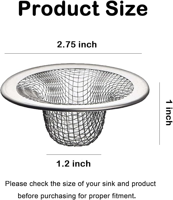 20Pcs Bathroom Sink Drain Strainer Screen Mesh, 2.75'' Stainless Steel Slop - Image 2