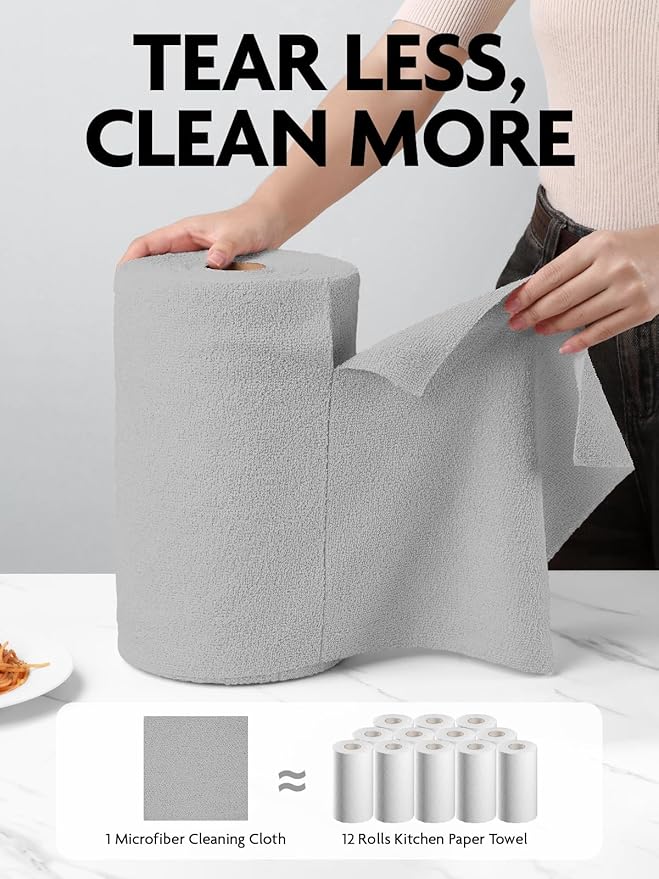 Fantasticlean Microfiber Cleaning Cloth Roll -150 Pack, Tear Away Microfiber - Image 2