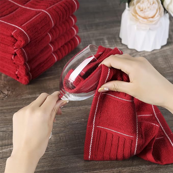 Glynniss Red Kitchen Towels and Dishcloths Set, Dish Towels and Dish Rags Set - Image 8