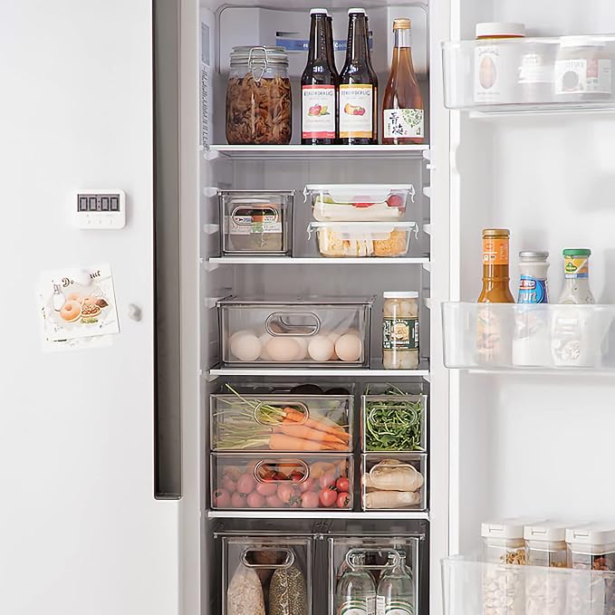 MineSign Stackable Fridge Drawer Pull-Out Bins - Image 9