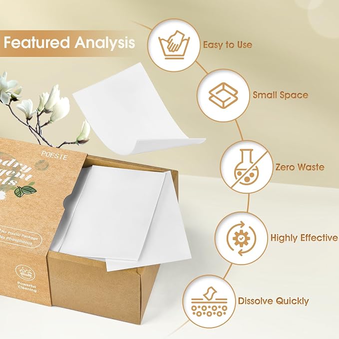 Poesie Laundry Detergent Sheets Magnolia Scent 160 Sheets 80 Large Loads - Image 3