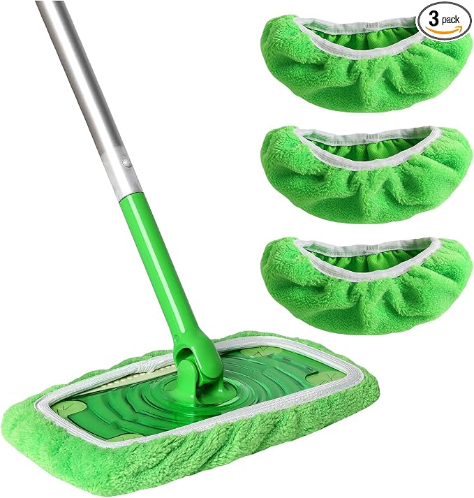 3 Pack Reusable 100% Coral Fleece Mop Pads Compatible by ZEHRAI