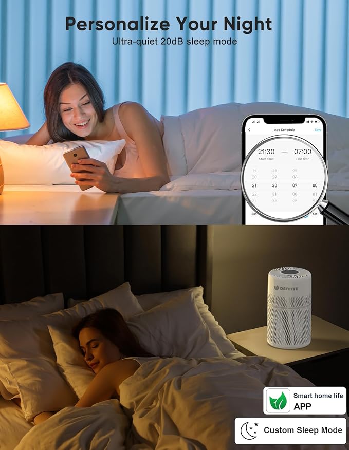 Smart Air Purifiers for Bedroom, DAYETTE 7 Color Light H13 Air Purifier for - Image 5