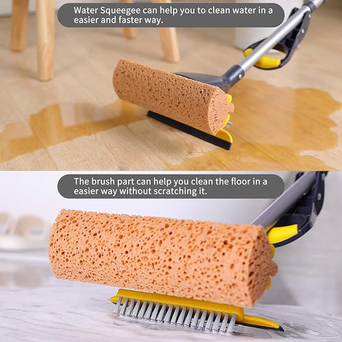 Yocada Sponge Mop Home Commercial Use Tile Floor Bathroom Garage Cleaning Total - Image 2