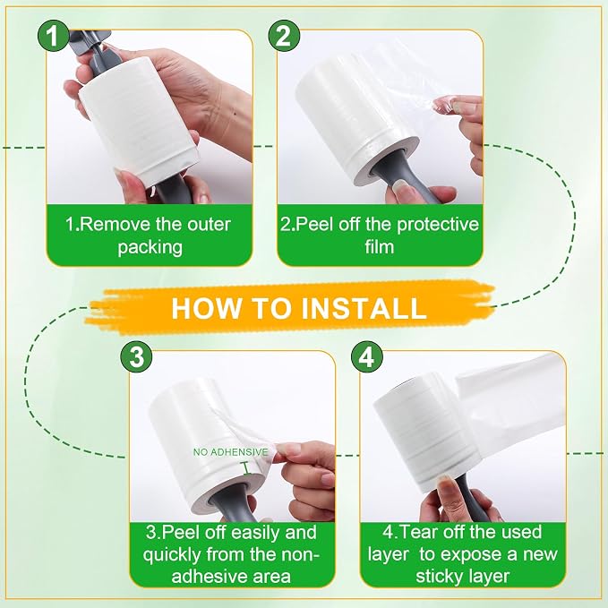 Lint Roller for Pet Hair 500 Sheets Extra Sticky Pet Hair Remover for Clothes - Image 4