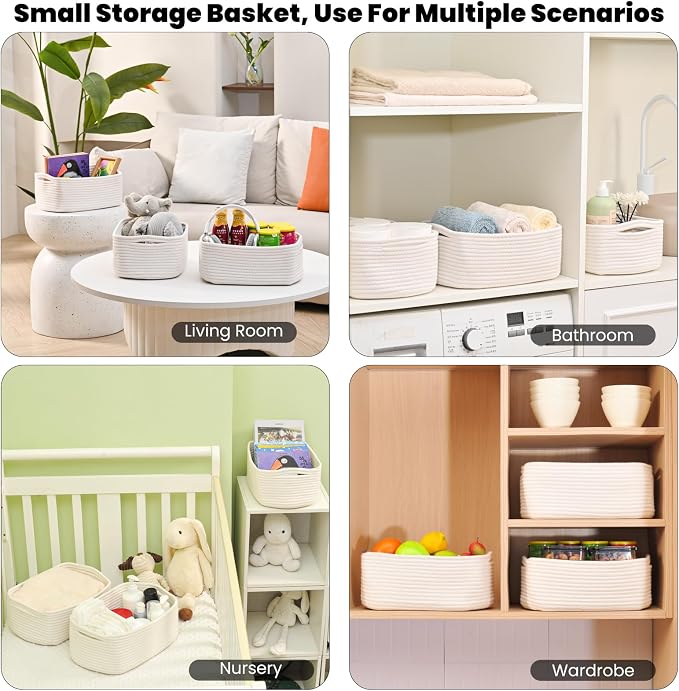Small Storage Baskets for Organizing, Organizing Baskets for Shelves, Small - Image 5
