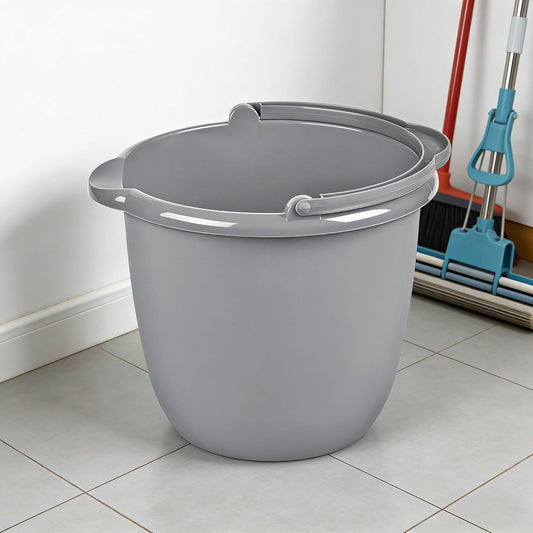 10 Qt. Spout Pail Classic Titanium, Gray Plastic Bucket with Pour Spout & Comfort Grip Handle, Ideal for Household Cleaning, Mopping, Washing Cars and Gardening