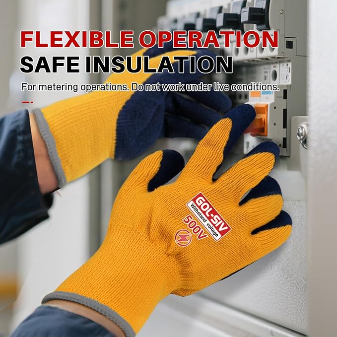 Electrical Insulated Gloves, 500V High Voltage Resistance Electrician Safety - Image 3