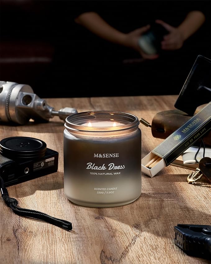 M&SENSE Vanilla Leather Scented Candles - Image 6
