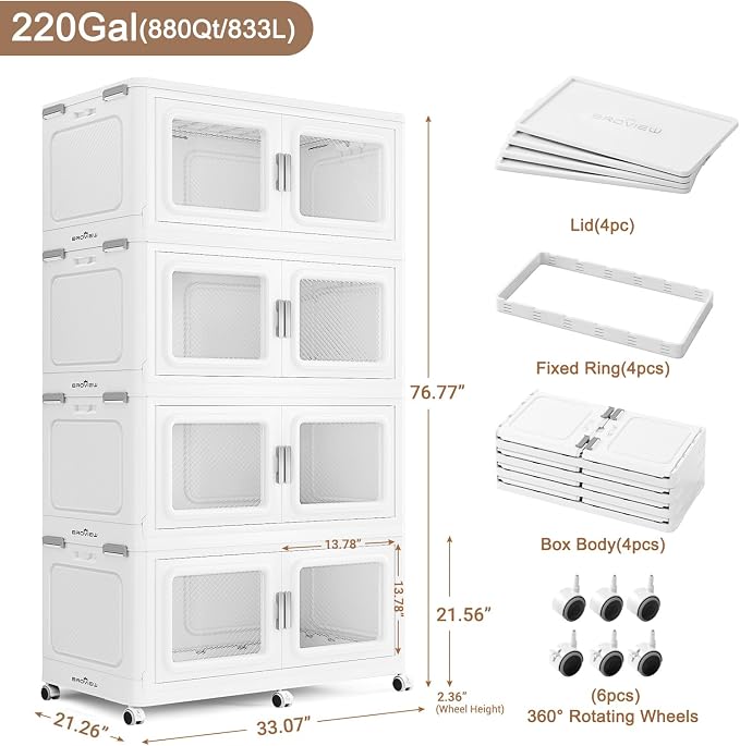 BROVIEW 880 Qt Stackable Storage Bin - Image 2