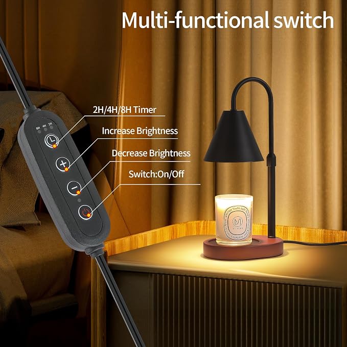 Black Candle Warmer Lamp with Timer and Dimmer, Mother's Day/Birthday/Christmas - Image 7