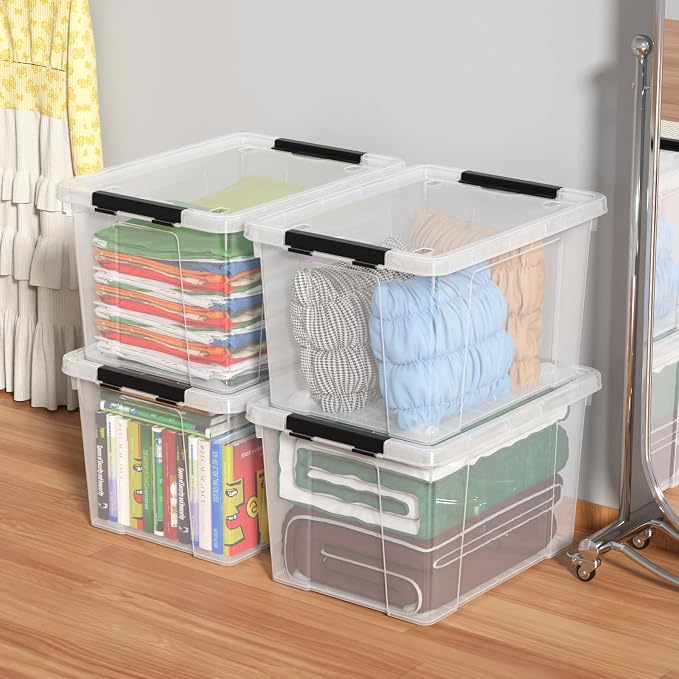 Set of 4 50 L Stackable Plastic Storage Container - Image 5