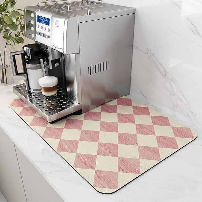 AMOAMI Coffee Mat Hide Stain Rubber Backed Absorbent Dish Drying Mat by AMOAMI