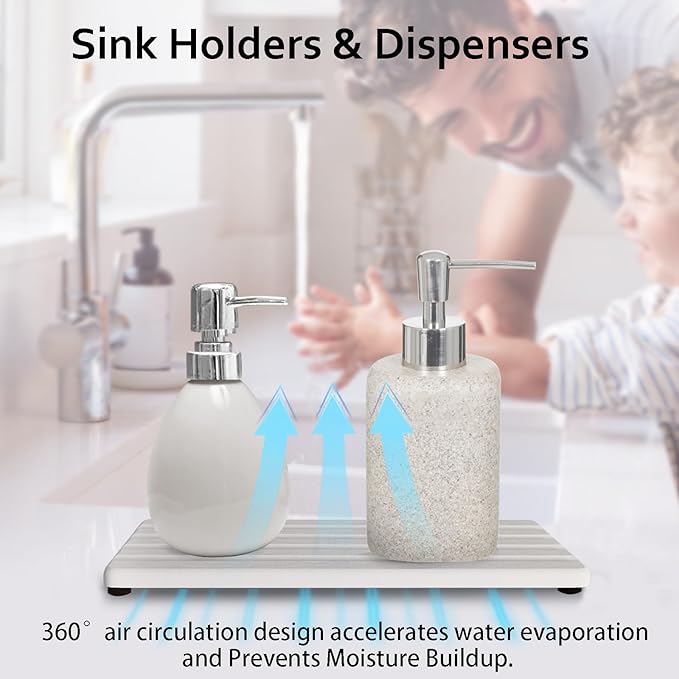 Set of 3 Diatomite Hand Soap Holder, Water Absorbing Stone Tray - Image 6