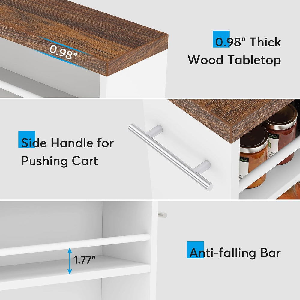 Tribesigns Slim Storage Cart, Rolling Narrow Kitchen Cart on Wheels for Small...