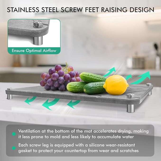 Stone Drying Mat For Kitchen Counter Superb Absorbent Diatomaceous Earth Mats - Image 3