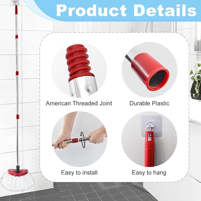Mop Handle for Ocedar, Spin Mop Replacement Handle Compatible - Image 4
