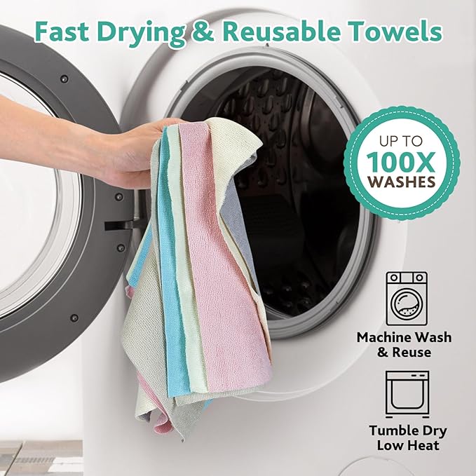 Matthew Microfiber Cleaning Cloth Roll 72Pack Reusable Paper Towels&Washable - Image 6