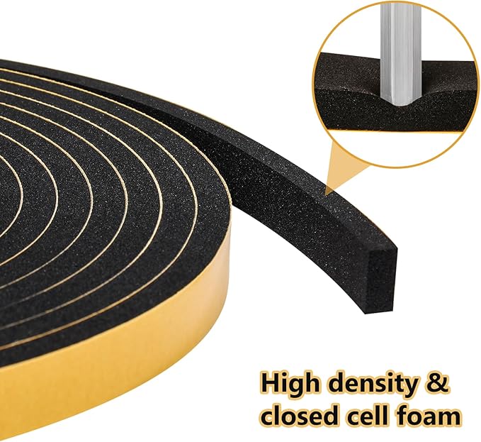 32Feet Weather Stripping Seal for Door Window, High Density Foam Tape, - Image 5
