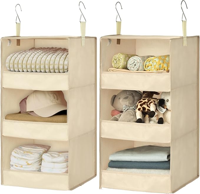 GRANNY SAYS 3 Shelf Hanging Closet Organizers and Storage, Collapsible Closet by GRANNYSAYS