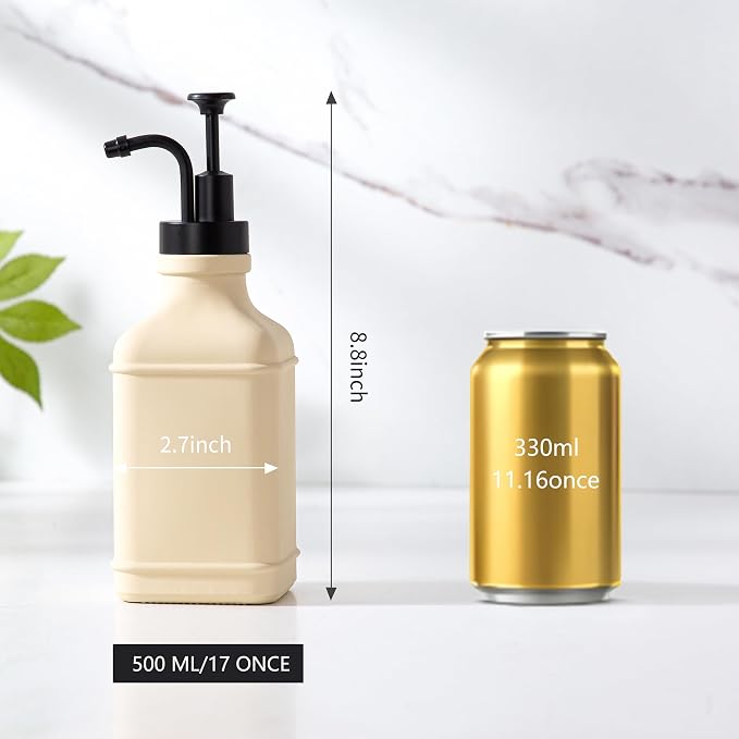 Enra Glass Soap Dispenser with Clear Window, 12oz Matte Stainless Steel Hand - Image 3